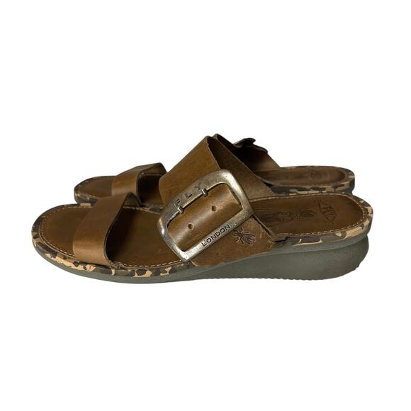 Fly London Shoes - Fly London Women's Cape 205 Sandals Bridle Camel Size 40(9-9.5)
